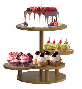 Venta al por mayor de soporte de madera respetuoso con el medio ambiente para servir pasteles, postres de frutas, pasteles, aperitivos, dulces, plato de alta calidad. - Product Image 4