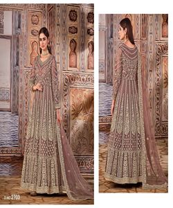 Dernières tenues de soirée Designer Festival Wear Lin Filet de soie Salwar Kameez Dupatta Travail brodé Diamant Travail Patiyala Indien Alphanumero - Product Image 6
