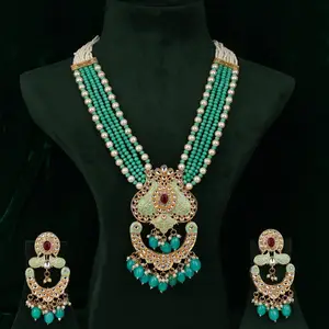 Nuova moda di lusso Kundan Set gioielli donna collana/orecchino 2 pezzi di gioielli Set