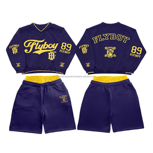 Conjunto de hombre con logo personalizado, 100% algodón, camiseta de manga corta y pantalones cortos, ropa de hombre, conjunto de 2 piezas. - Product Image 4