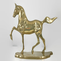 Statue de cheval en aluminium sur pied décorative pour la maison plaquée argent avec sculpture de cheval polonais brillant pour la décoration