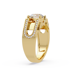Anillo de compromiso solitario de alta gama para hombre, oro puro de 14K, certificado IGI, diamante cultivado en laboratorio de corte redondo de 1.00 ct. - Product Image 3