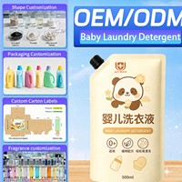Détergent à lessive liquide pour bébé, pour les vêtements des nouveau-nés, formule douce pour éliminer les taches, parfum naturel, 500 ml, sans danger pour la machine