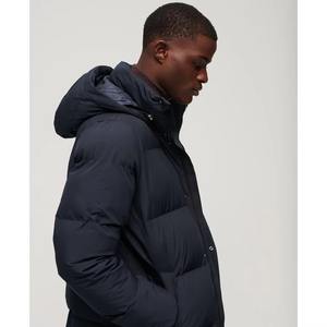 Vente chaude Vente en gros sur mesure Veste longue matelassée pour homme avec col montant et logo frontal Haute qualité Coupe-vent Impression écologique - Product Image 2