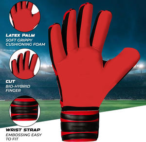 Venta al por mayor logotipo personalizado profesional de fútbol americano guantes de portero transpirable de alta calidad de poliéster de cuero sintético - Product Image 3