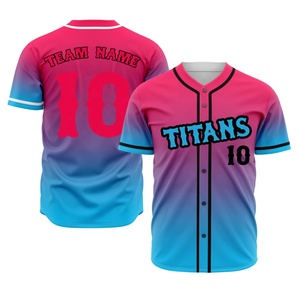 Maillot de baseball unisexe personnalisé OEM vêtements de sport à manches courtes en polyester respirant réversible avec motif vierge imprimé de logo personnalisé - Product Image 1