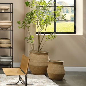 Panier en macramé vintage de style pot brun pour le rangement à domicile, décoration d'intérieur, salon, chambre et bureau, en provenance d'Inde - Product Image 2