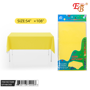Jacquard Yellow <b>Tablecloth</b> 18\"X8\"X24\" 72PCS/Carton Buyer-Hotels Dining Tablecover Branded Rectangle Plastic <b>Tablecloth</b> - Product Image 1