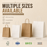 Proveedor de Bolsas de Papel con Asas Retorcidas, Bolsa de Transporte de Papel Kraft Marrón Personalizada para Panadería, Cafetería, Restaurante, Empaque de Alimentos al por Mayor, OEM