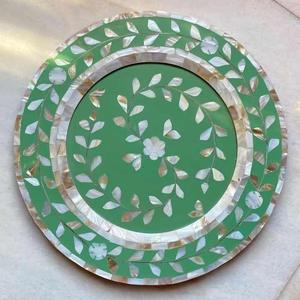 Plaque de charge incrustée d'os de bois Design Qualité exclusive Forme ronde Show Under Plate - Product Image 5