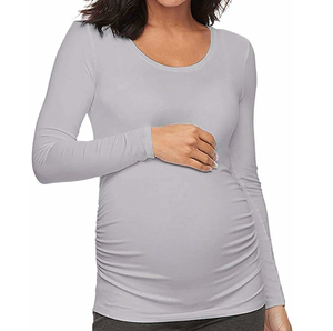 Vente flash Chemises de maternité pour femmes Allaitement Grossesse Col rond Décontracté Ample Été 100% coton Respirant - Product Image 2