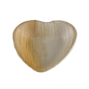 Bols à dîner biodégradables et écologiques en forme de cœur Vaisselle jetable en feuille de palmier pour les mariages et le service de nourriture - Product Image 4