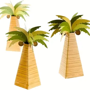 DIY 웨딩 베이비 샤워 기념품 손바닥 사탕 상자 하와이안 스타일 재미있는 코코넛 나무 사탕 선물 상자 결혼식 파티 호의