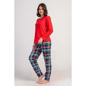Conjunto de Pijama KADIN LYC SUPREM O YAKA UZUN KOL ETEGI OVAL - Rojo Nuevo - Rojo Nuevo - Product Image 2