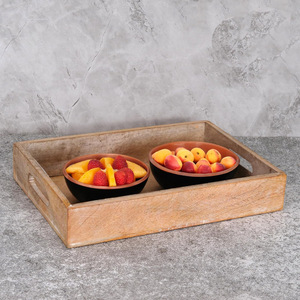 Bois de manguier blanc de qualité supérieure décoratif fait à la main de qualité commerciale passe au lave-vaisselle plateau de service écologique Design élégant - Product Image 4