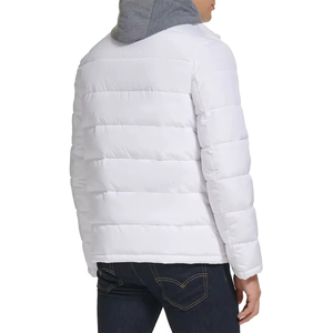 Chaqueta de Invierno Acolchada con Capucha de Lona de Primera Calidad para Hombre, Chaqueta de Burbuja Cálida, Logotipo Frontal Personalizado OEM - Product Image 3