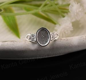 High Quality 925 Sterling Silver 14K Gold Plated 9x7mm Oval Bezel Setting Lead Nickel Free Ring for Resin Ashes Breast Milk DIY - Product Image 4