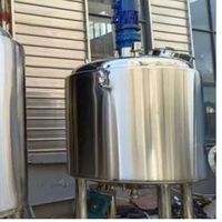 Petit réservoir de mélange de liquides automatique en acier inoxydable à paroi simple/double avec agitateur, capacité de broyage, engrenage et moteur