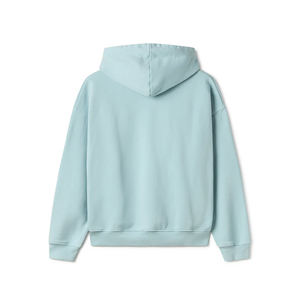 Haute qualité 100% coton biologique pull à capuche pour hommes 350 GSM bleu glace personnalisé poids lourd poche kangourou plaine teint hiver - Product Image 2