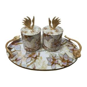 High Quality Hot Selling Wholesale Printed Iron <b>Jar</b> Box Set With Serving Tray in Wood for Chips <b>Cookies</b> Other Snacks - Product Image 3