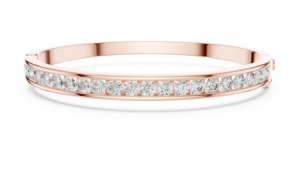 S VIRVADIYA Women's 18K Rose Gold Lab Grown Diamond Eternity <b>Bangle</b> <b>Bracelet</b>-Channel Set Luxury Jewelry - Product Image 5