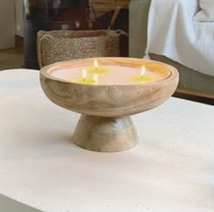 Bol de service à salade en bois naturel personnalisable couleurs unies forme ronde de conception fantaisie polie époxy léger de qualité alimentaire - Product Image 5