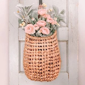 ตะกร้าแขวนผนังผักตบชวาธรรมชาติทำด้วยมือแบบชนบทสำหรับเก็บดอกไม้ผ้าเช็ดตัวกุญแจและของใช้ในบ้านทุกวัน - Product Image 4