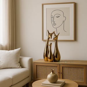 Juego dorado de 3 piezas de exhibición de mesa de Metal de Reno, decoración llamativa para el hogar, Ideal para sala de estar, fiesta de Navidad o exhibición de oficina - Product Image 5