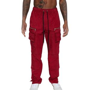 Pantalon Cargo à poches multiples en nylon bordeaux de qualité supérieure pour hommes Design personnalisé Pantalon Cargo droit en bas quantité minimale de commande pour hommes - Product Image 1