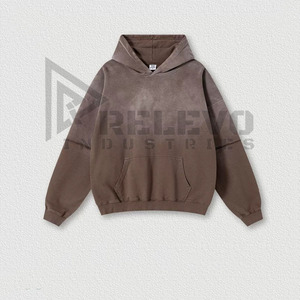 Nouveau sweat à capuche pour homme coupe classique à manches longues avec poches, effet délavé, style streetwear, en molleton 100% coton, collection printemps, lot de 2 - Product Image 1