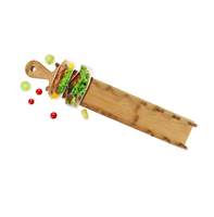 Présentoir à tacos en bois de manguier de qualité admirable pour les objets décoratifs de forme carrée et polis naturels avec vente