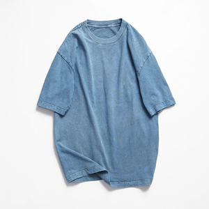 Camiseta estampada de poliéster/algodón con lavado ácido para hombre y mujer, logotipo frontal de talla grande, personalización, transpirable, ecológico, secado rápido - Product Image 6