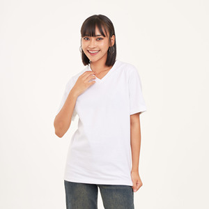 Camiseta informal ligera de algodón 100% para mujer, patrón de estampado de buena calidad, cuello en V/cuello redondo, manga corta, tallas, transpirable, hecho a medida - Product Image 2