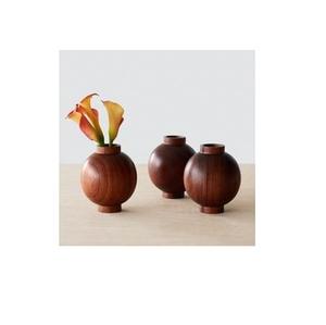100% Best Quality Natural Wood Flower Pot Customized Size Floor <b>Vase</b> Different Round Shapes at Price - Product Image 3
