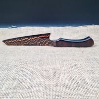 Couteau de chef de cuisine fait main en acier au carbone avec motif en cuivre professionnel avec couteaux de chef à manche en ébène.