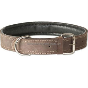 Personalizado de alta calidad fabricantes de moda de lujo de doble costura suave acolchado collar de perro de cuero al por mayor collar de Mascota - Product Image 3