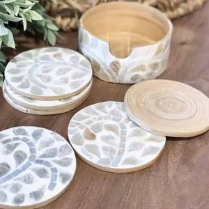 New Customized Handmade Stone Tea <b>Coaster</b> <b>Set</b> 5mm Thickness Eco-Friendly Modern Western Home Decoration Gifts - Product Image 2