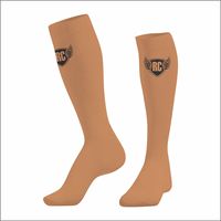 Chaussettes de football antidérapantes respirantes pour hommes, jeunes et enfants, hauteur genou, avec logo imprimé numériquement sur le revers