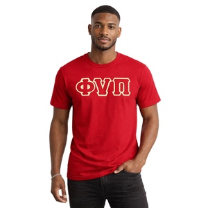 Maglietta a 3 lettere Kappa Alpha Psi Old Skool Phi Nu Pi, colore rosso o bordeaux, abbigliamento per fraternità greca con design vintage e comfort premium - Product Image 1