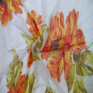 Tejido gasa seda bordado a mano con estampados - Product Image 2