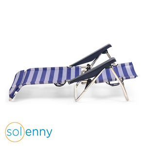 Silla de playa con bolsillo trasero y reposacabezas ajustable, mueble de exterior listo para enviar desde España, 4 posiciones - Product Image 3