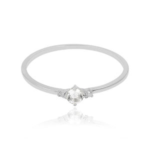 แหวนพลอยบุษราคัมสีขาวเงิน925สไตล์มินิมอล - Product Image 3