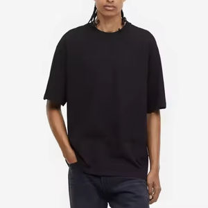 T-shirt Boxy Fit surdimensionné personnalisé pour hommes 100 _ T-shirt Streetwear à épaules tombantes en coton T-shirt uni personnalisé de qualité de luxe pour hommes - Product Image 3