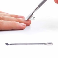 Poussoir et cuillère à cuticules en acier inoxydable pour manucure et pédicure
