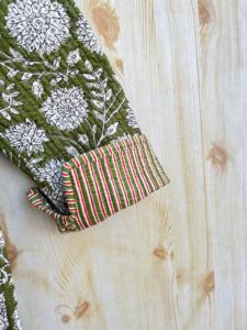 Indien main bloc imprimé écologique respirant réversible matelassé Jersey coton veste femmes toutes saisons motif floral bouton - Product Image 5