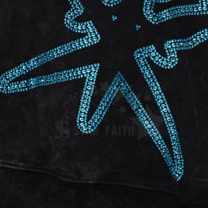 Basic Men Acid Wash Rhinestone Hoodie Streetwear Cotton Blended Pullover Hip Hop <b>Sparkly</b> Hoodie Fashion <b>Top</b> - Product Image 6