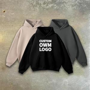 Fabricants de sweats à capuche surdimensionnés de haute qualité 100% coton, streetwear, unisexe, impression personnalisée en relief, sweats à capuche pour hommes - Product Image 4