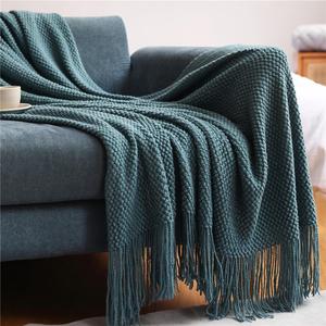 Handmade <b>Indian</b> Jacquard 100% Cotton <b>Throws</b> & Blankets Decorative Sofa Blanket with Slub Fabric Wholesale Cotton Bedding - Product Image 6