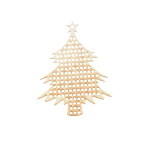Ornement de sapin de Noël en bois découpé au laser avec décoration de vacances en contreplaqué inachevé en étoile pour le bricolage au prix le plus bas - Product Image 1