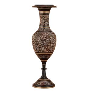 Vase à fleurs en laiton de haute qualité gravé peinture noire avec fini polonais pour décor à la maison de table et décoration de Table - Product Image 3